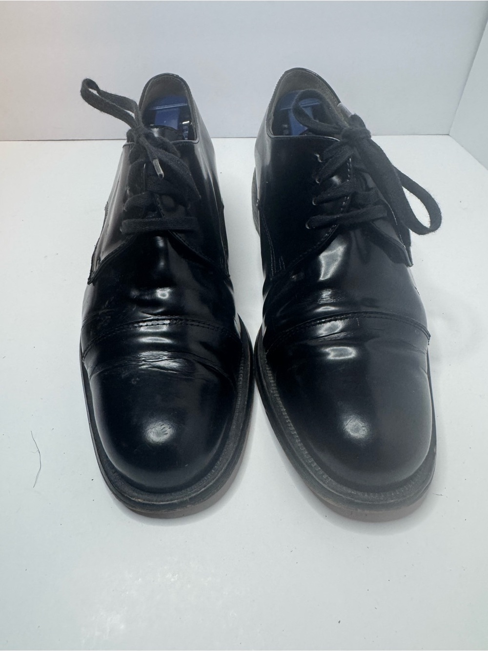 BLay Black Leather Cap Toe Oxfords Men's Size 7.5